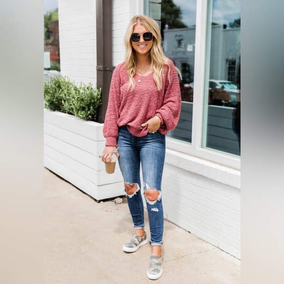 Pink Lily x Living My Best Style off-the-shoulder sweater - Picture 3 of 8